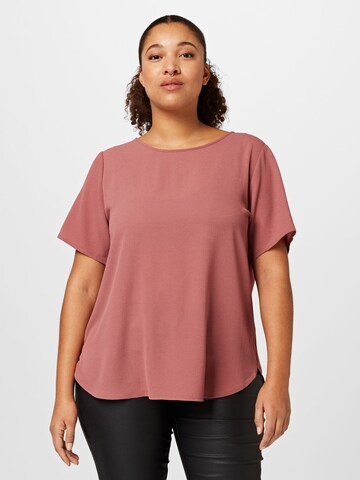 ONLY Carmakoma Bluse 'VICA' in Braun: Vorderseite