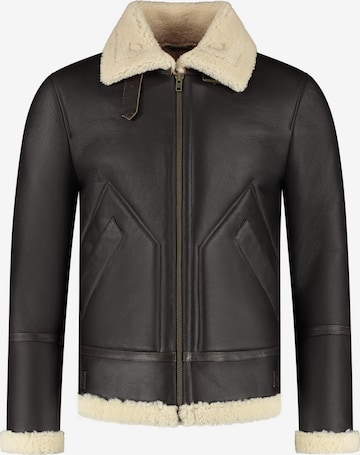 Giacca invernale 'HUNTER SHEARLING HERITAGE' di CYCAS D'OR in marrone: frontale