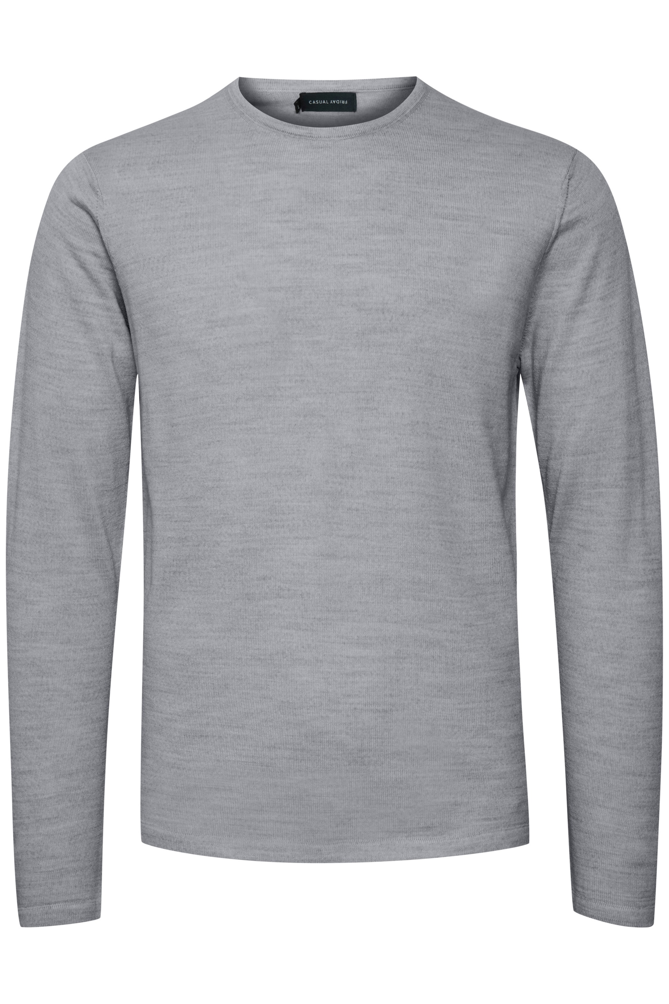Casual Friday Regular Fit Pullover in Grau: Vorderseite