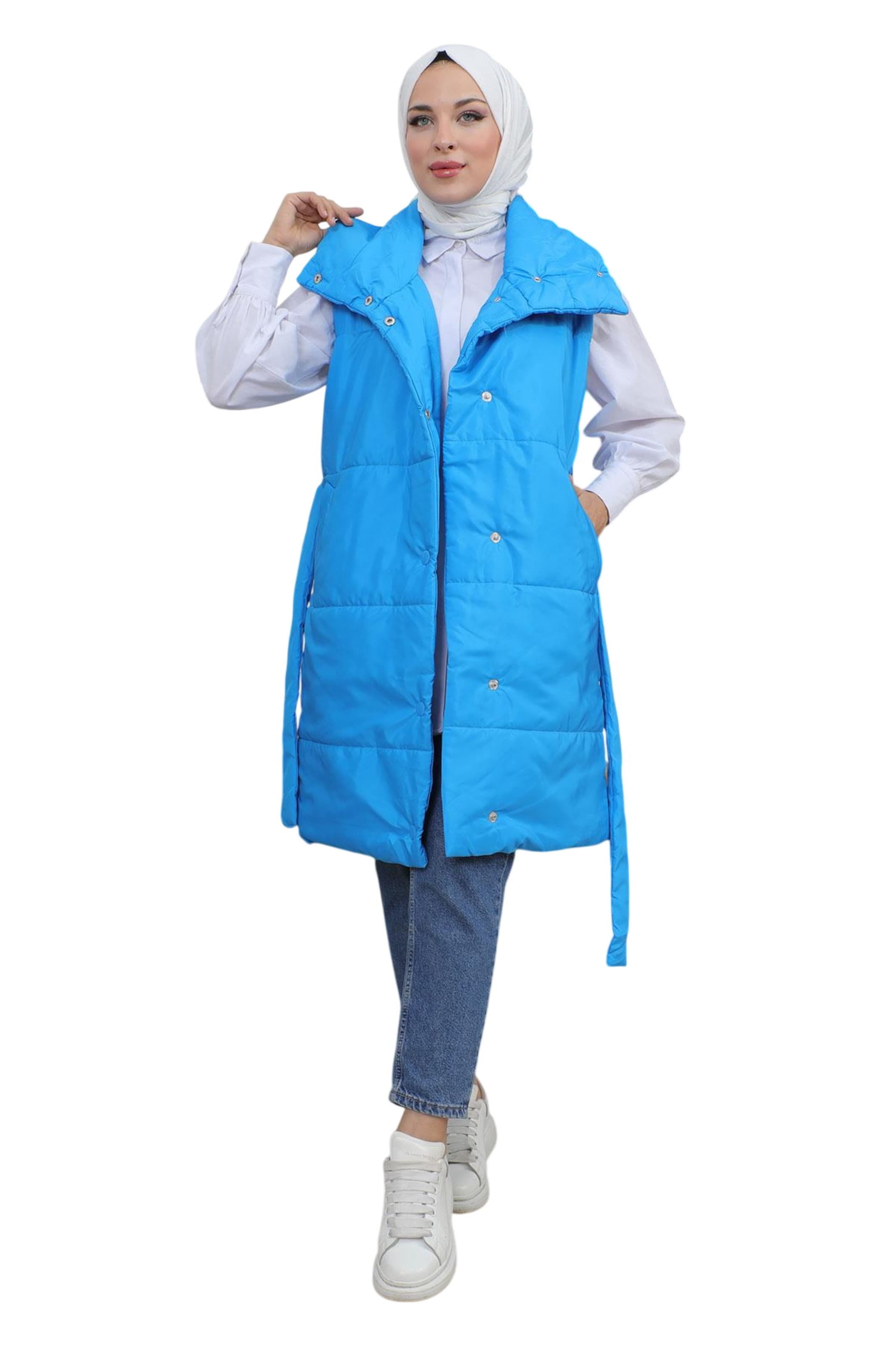 MODAMIHRAM Weste in Blau: Vorderseite