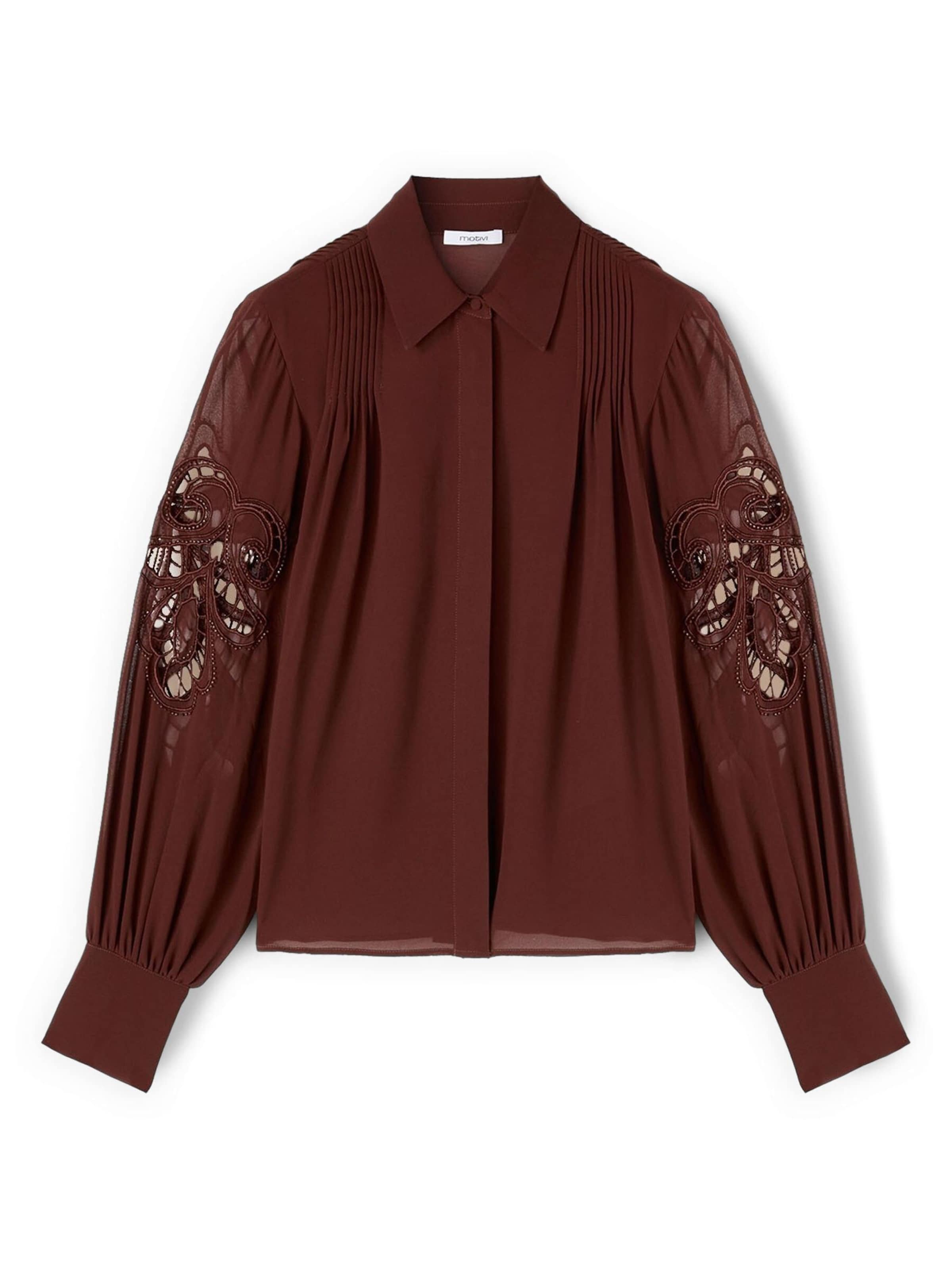 MOTIVI Shirt in Bruin: voorkant