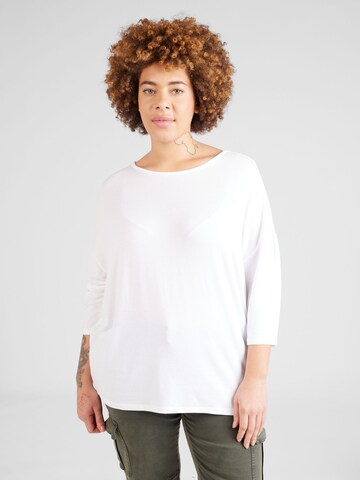 ONLY Carmakoma - Camisa 'LAMOUR' em branco: frente