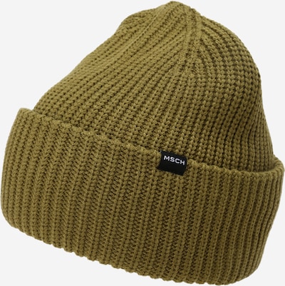 MSCH COPENHAGEN Bonnet 'Galine' en olive / noir / blanc, Vue avec produit