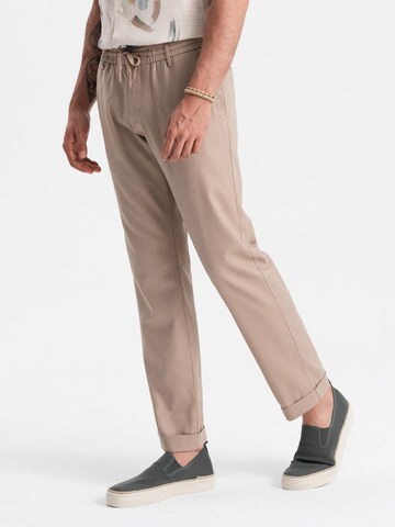 Coupe slim Pantalon 'Quintessence' Ombre en beige