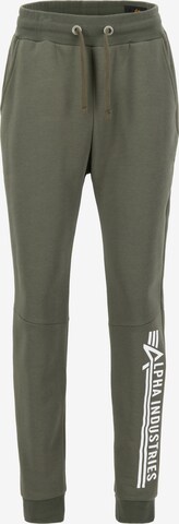 ALPHA INDUSTRIES Tapered Broek in Groen: voorkant