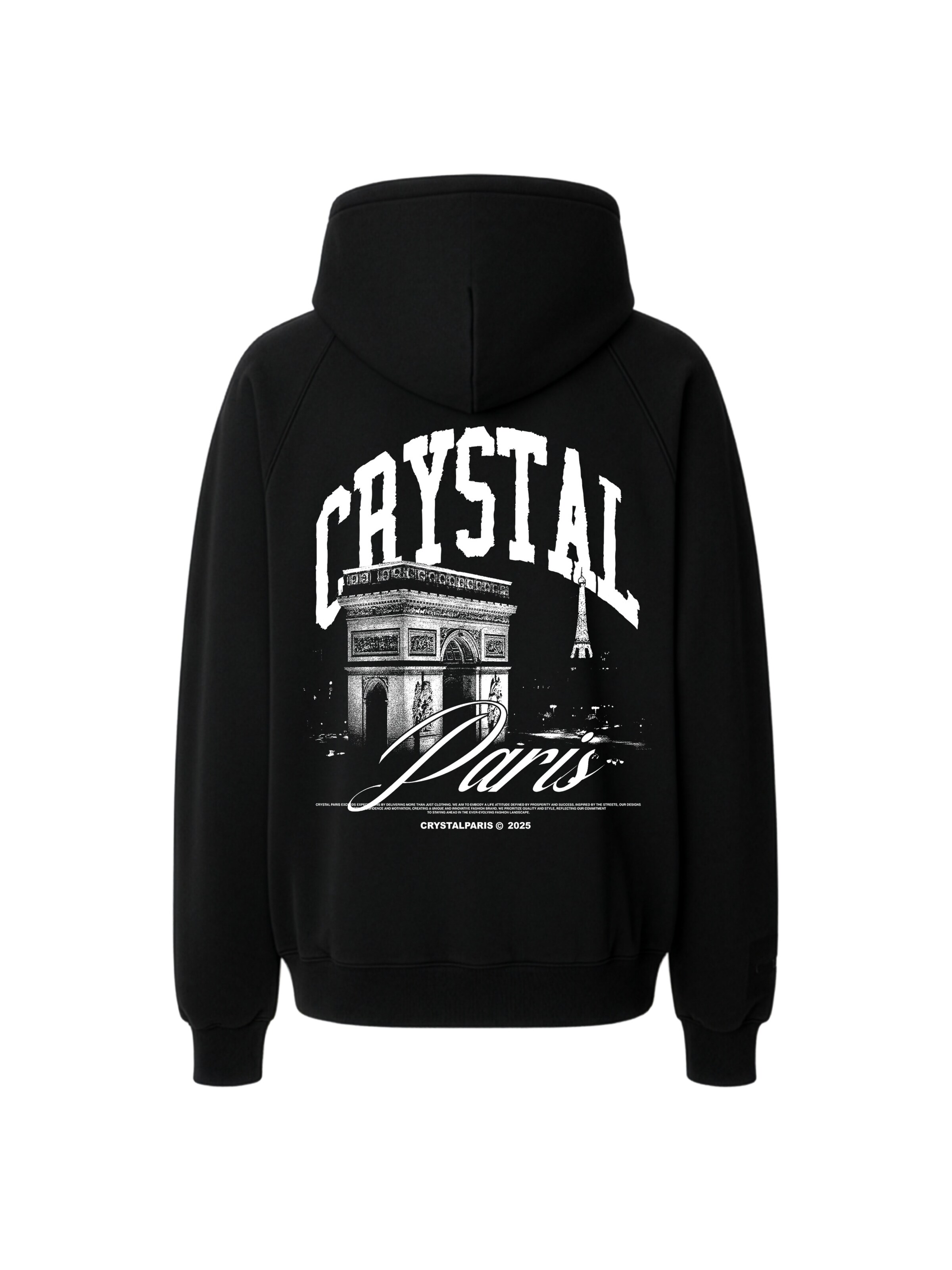 Crystal Paris Sweatshirt 'Arc' in Black: front