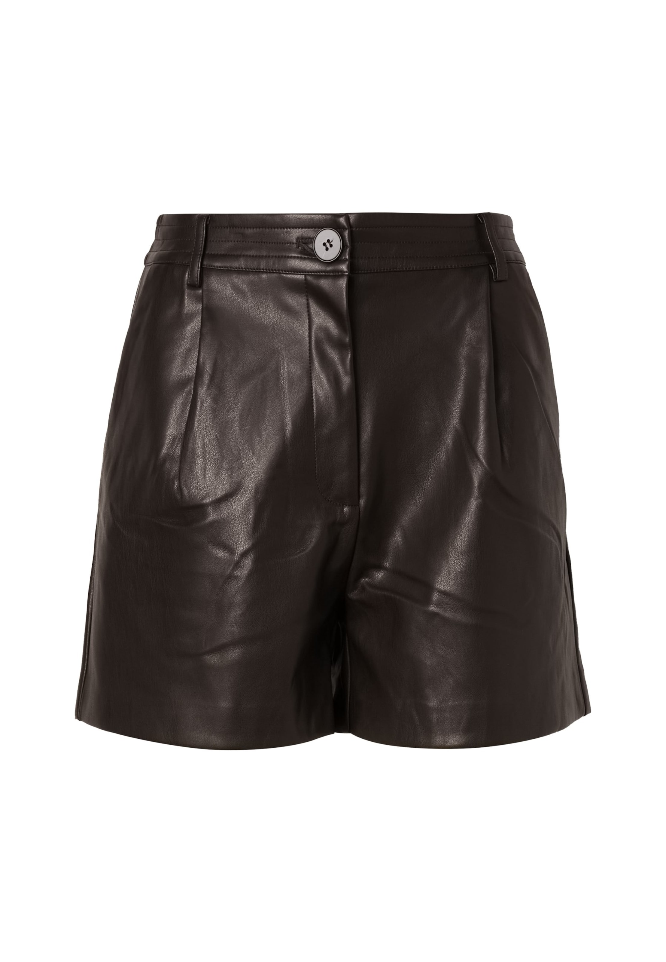 ABOUT YOU Pleat-Front Pants 'Cassia' in Brown: front