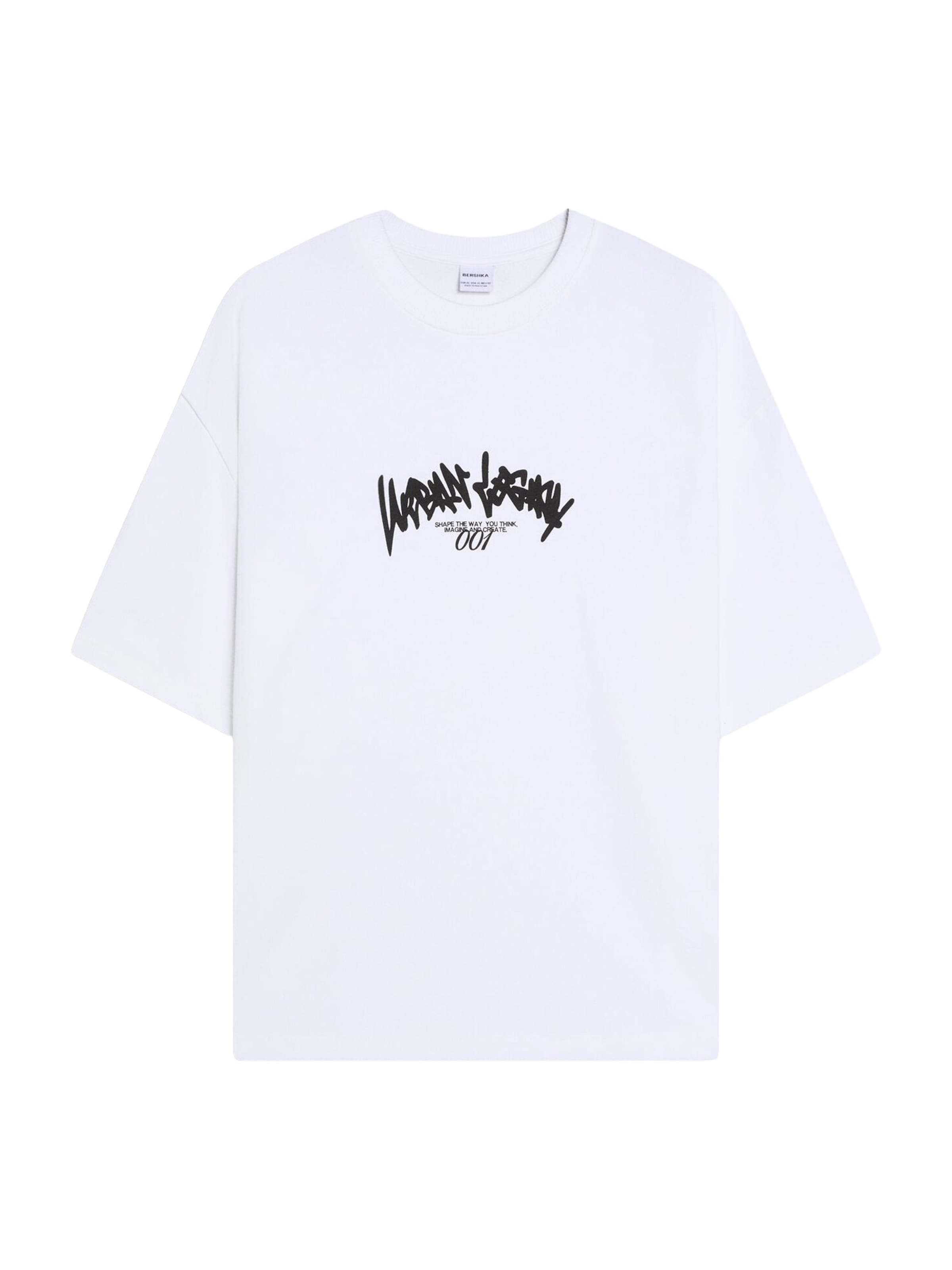 Bershka T-Shirt en noir / blanc, Vue avec produit