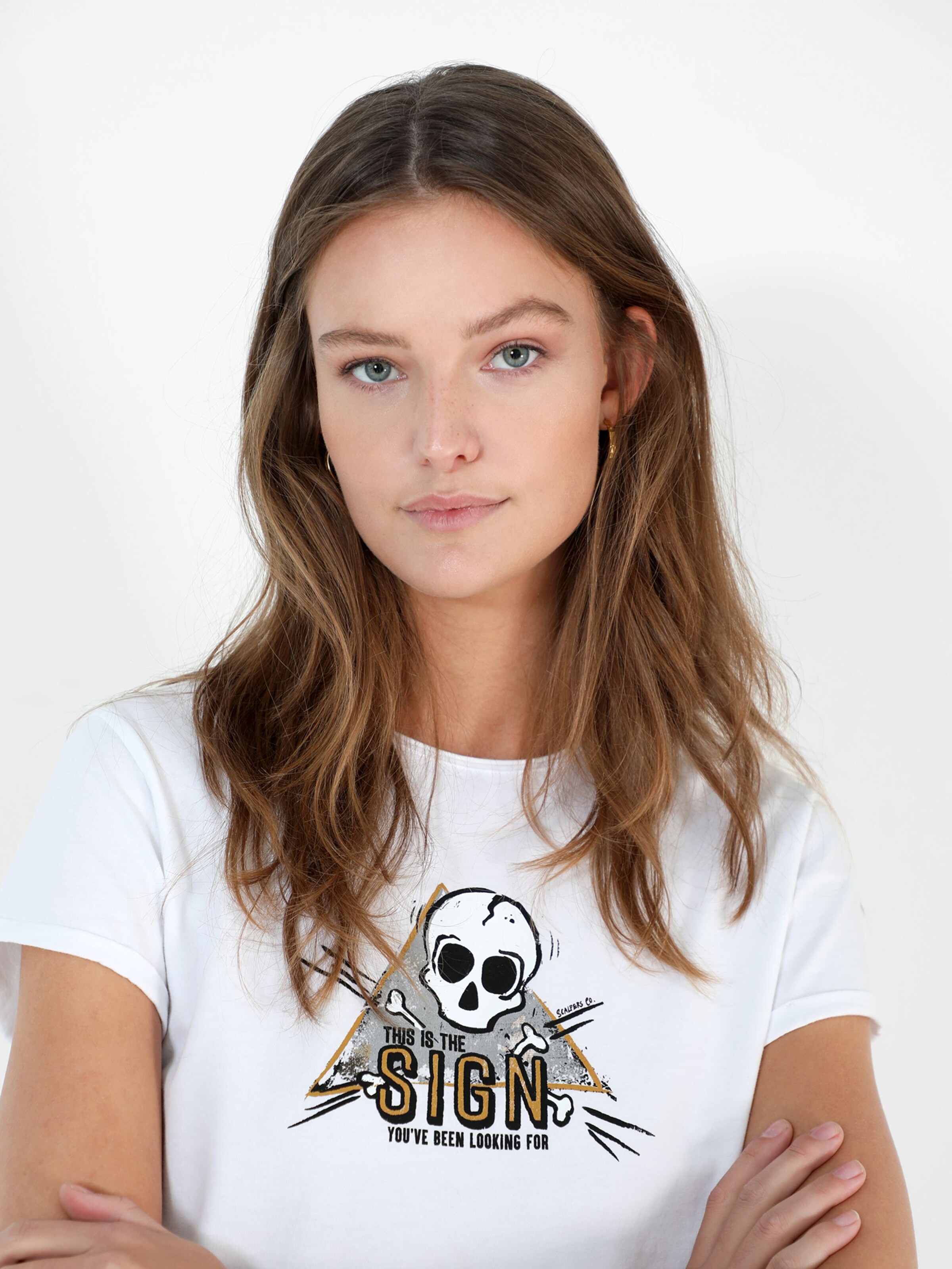 Femme T-shirt Sign Scalpers en Blanc 