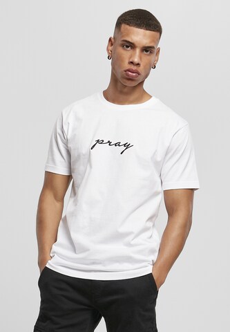 Mister Tee - Camiseta 'Pray' en blanco: frente