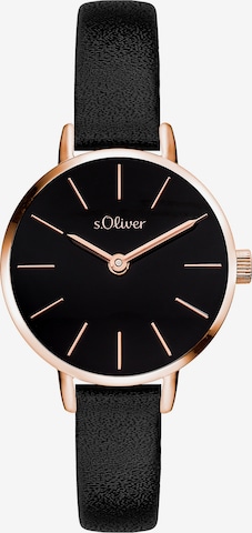 s.Oliver Analoguhr in Schwarz: Vorderseite
