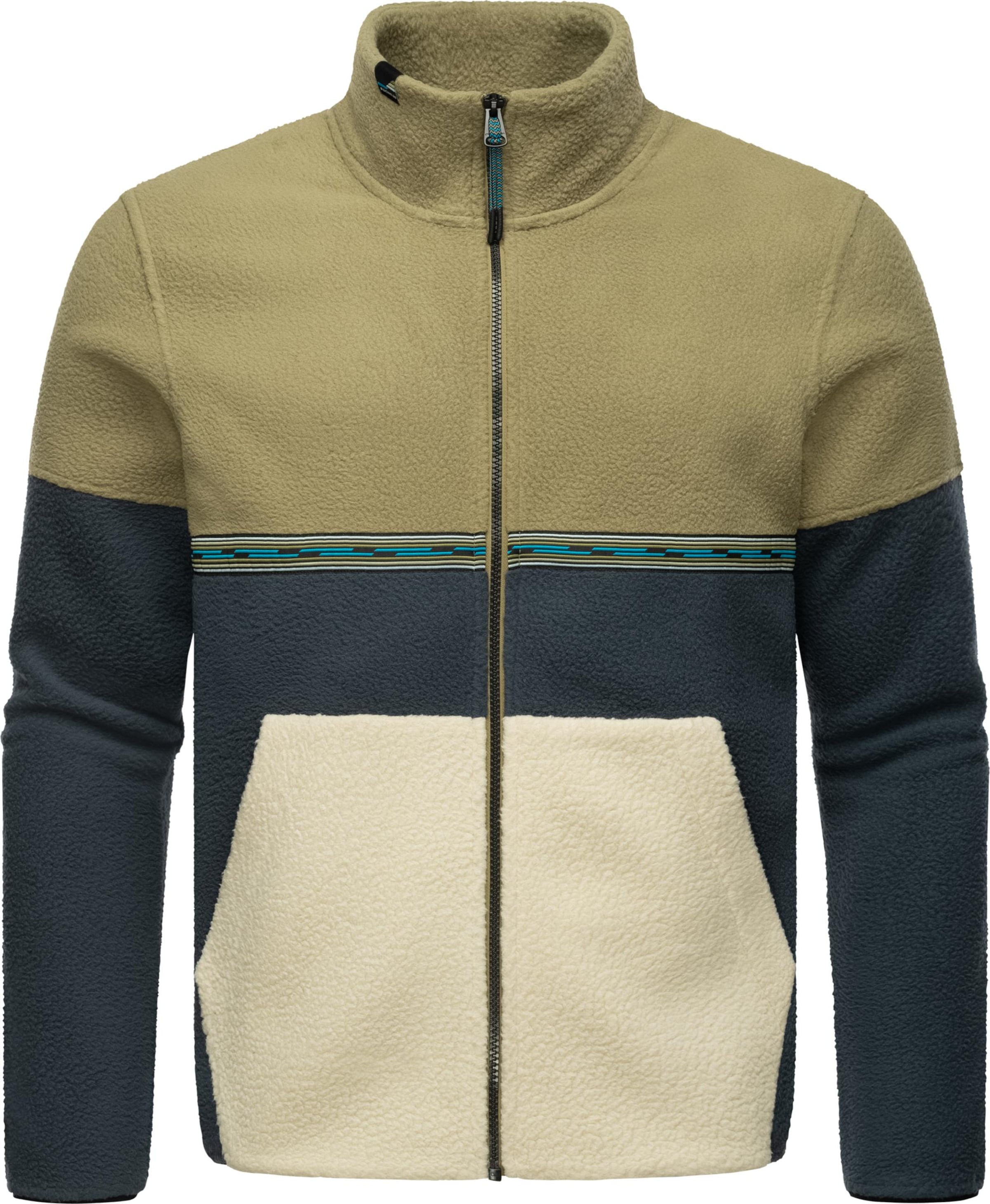 Ragwear Fleecová mikina 'Lonndy' – zelená: přední strana