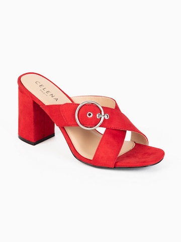 Celena - Sapato aberto 'Chene' em vermelho