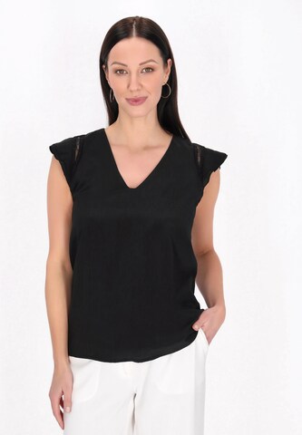 Camicia da donna 'Fashion Look' di usha BLACK LABEL in nero: frontale