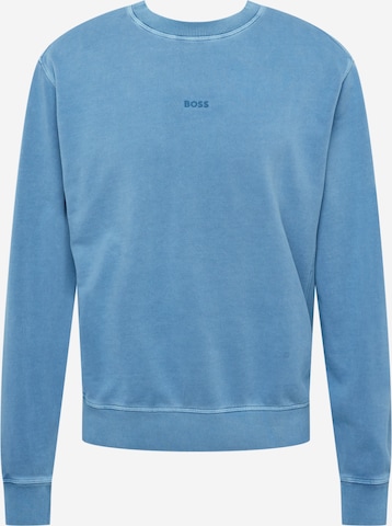 BOSS Orange Sweatshirt 'Wefade' in Blauw: voorkant