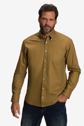 JP1880 Comfort fit Button Up Shirt in Brown: front