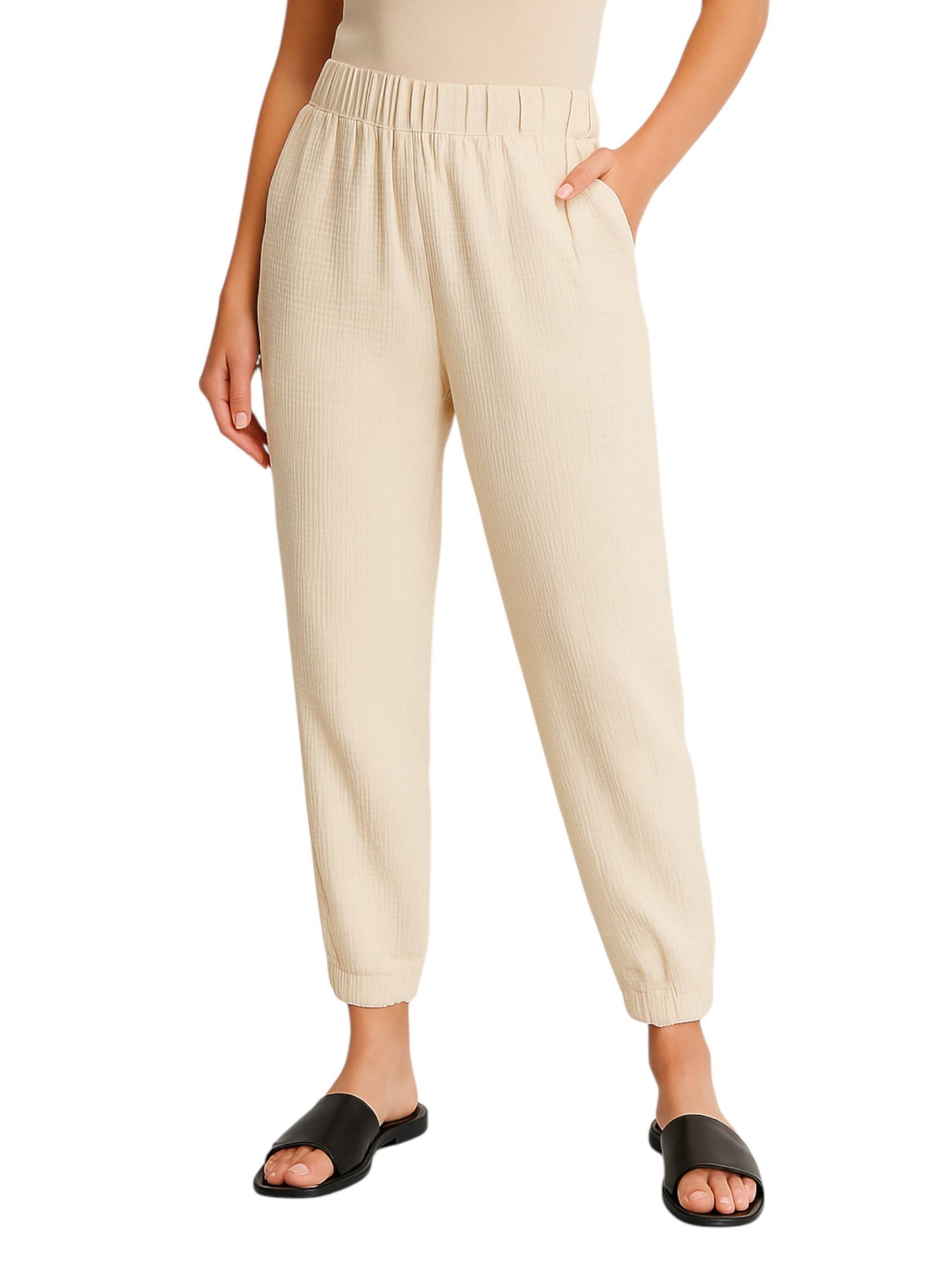 Loosefit Pantalon 'EMIRA' fashionshowcase en beige