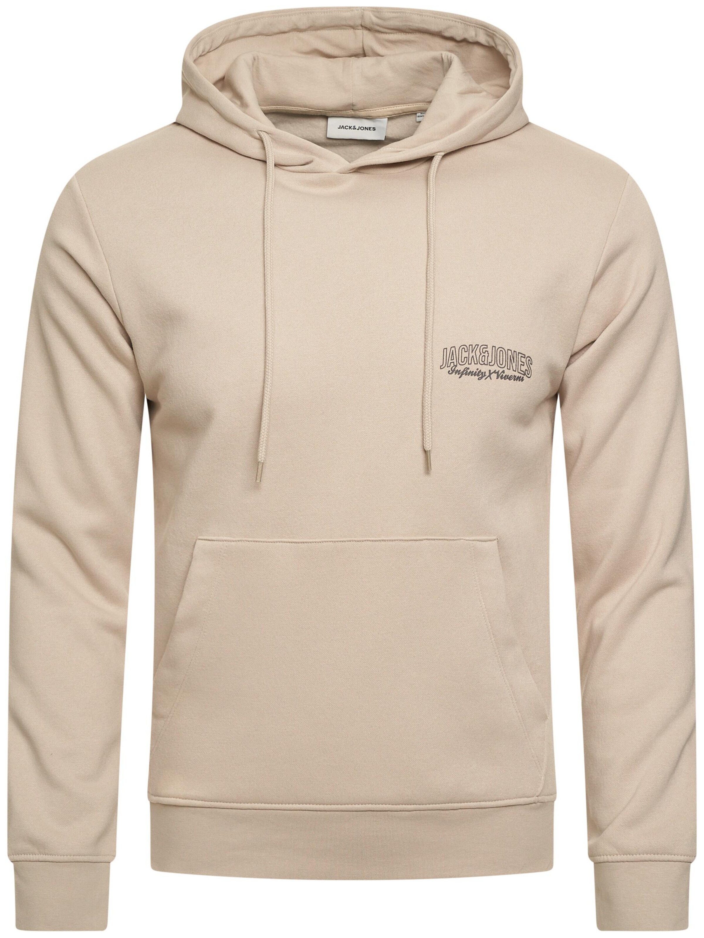 JACK & JONES Sweatshirt 'JJINFINITYHOOD' in Beige: front