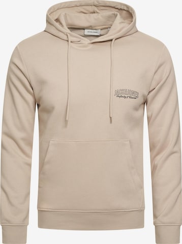 JACK & JONES Sweatshirt 'JJINFINITYHOOD' in Beige: front