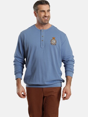 Sweat-shirt Charles Colby en bleu : devant