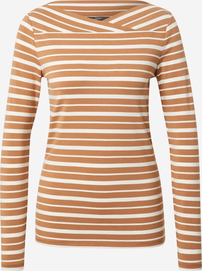 Tricou Esprit Collection pe maro caramel / alb, Vizualizare produs