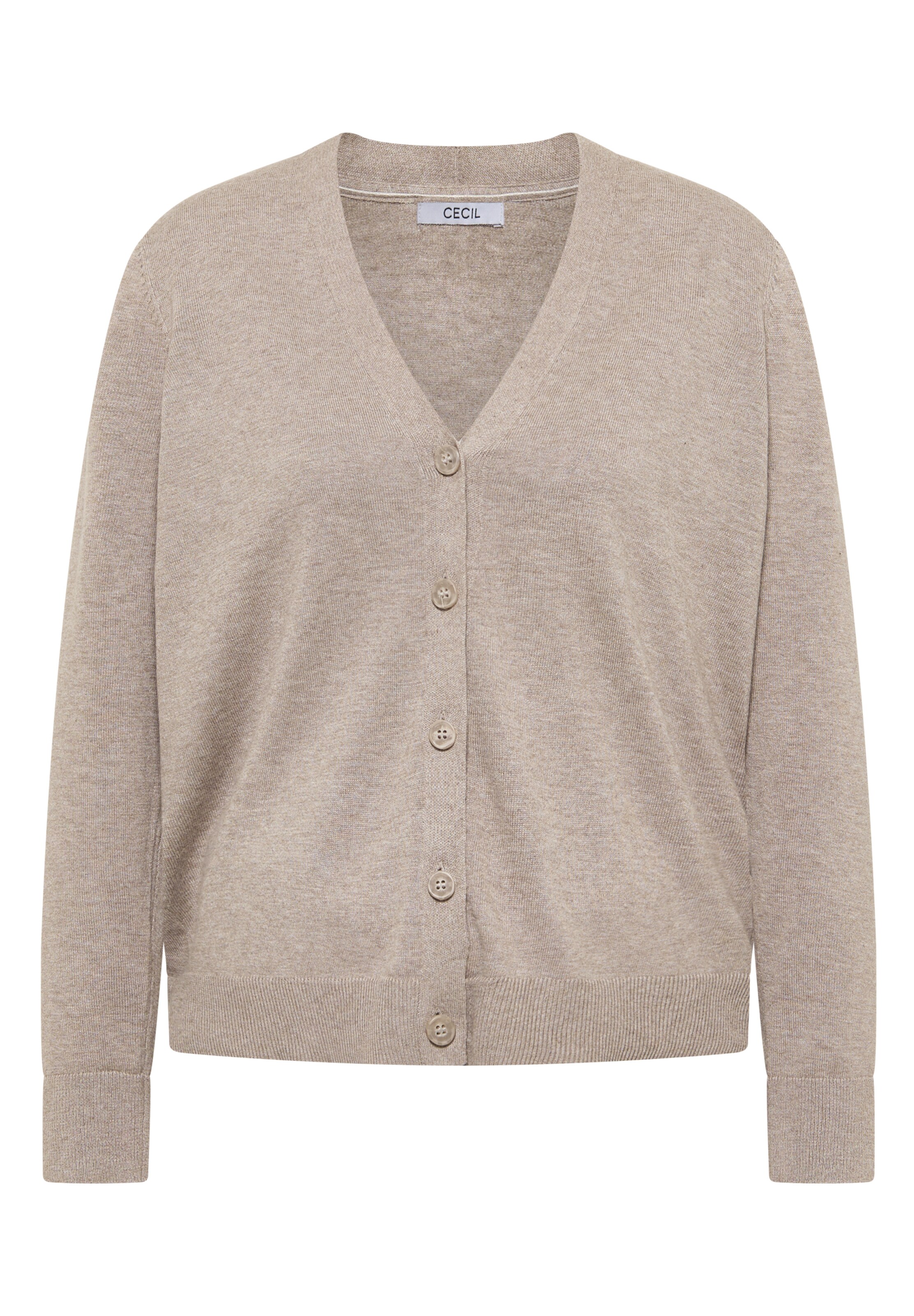 CECIL Knit Cardigan in Beige: front