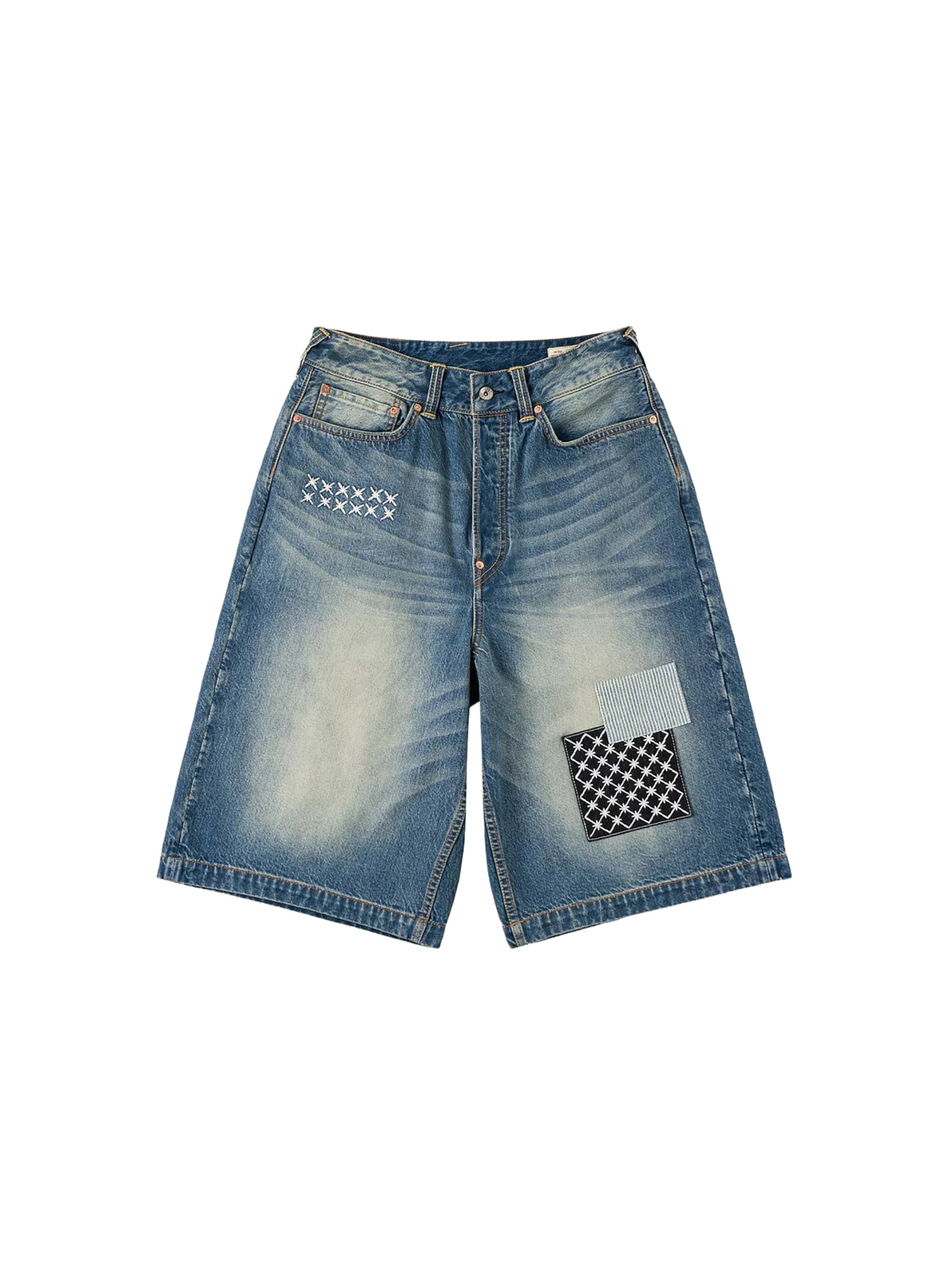 Evisu Regular Shorts in Blau: Vorderseite
