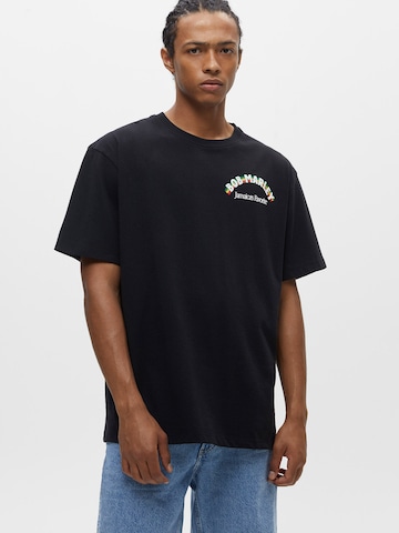 T-Shirt Pull&Bear en noir : devant