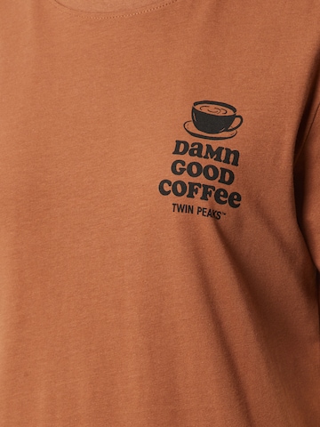 DEDICATED. Shirt 'Stockholm Good Coffee' in Bruin