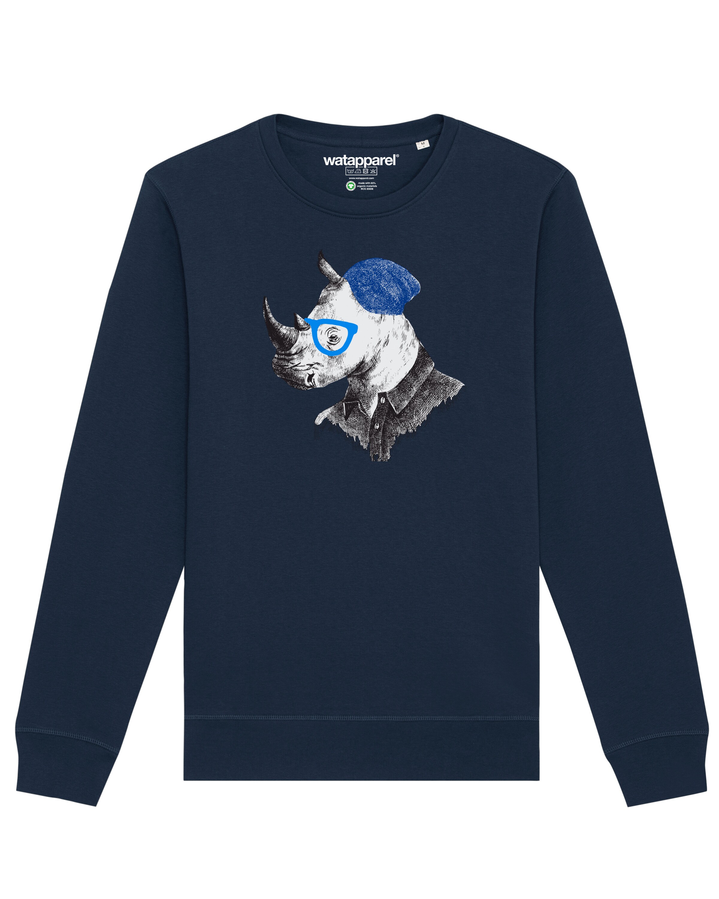 Sweat-shirt ' Nashorn ' Watapparel en bleu : devant