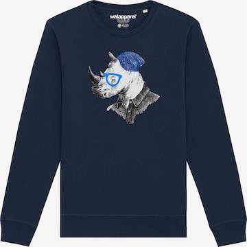 Sweat-shirt ' Nashorn ' Watapparel en bleu : devant
