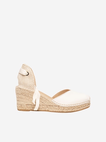 Alhamas - Sandalias 'Alpargata Cuña 7 cm' en blanco: frente