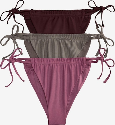 Slip costum de baie The Set pe gri / roz pal / roșu bordeaux, Vizualizare produs