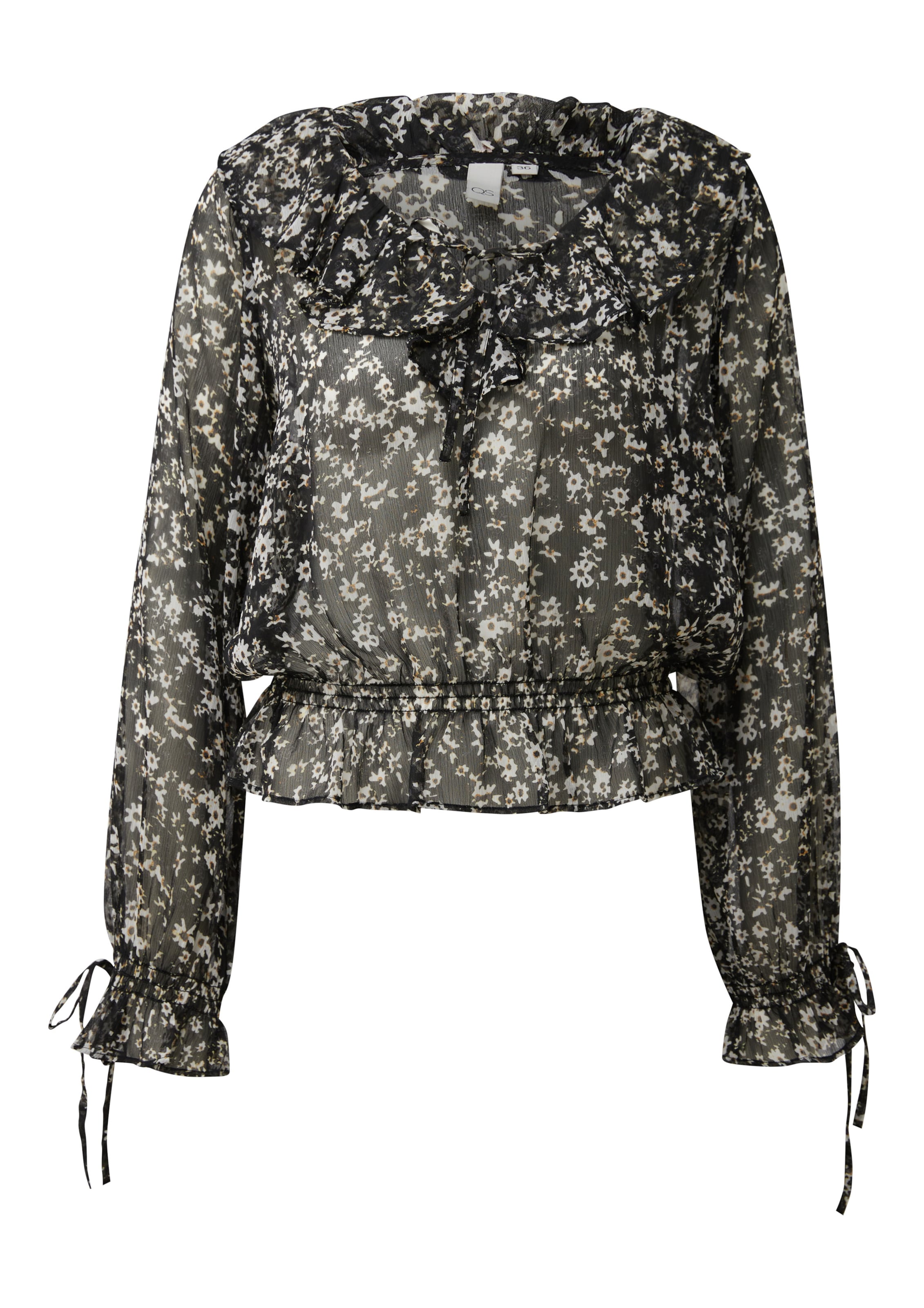 QS Blouse in Zwart: voorkant