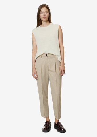 Marc O'Polo Tapered Pleat-Front Pants in Beige