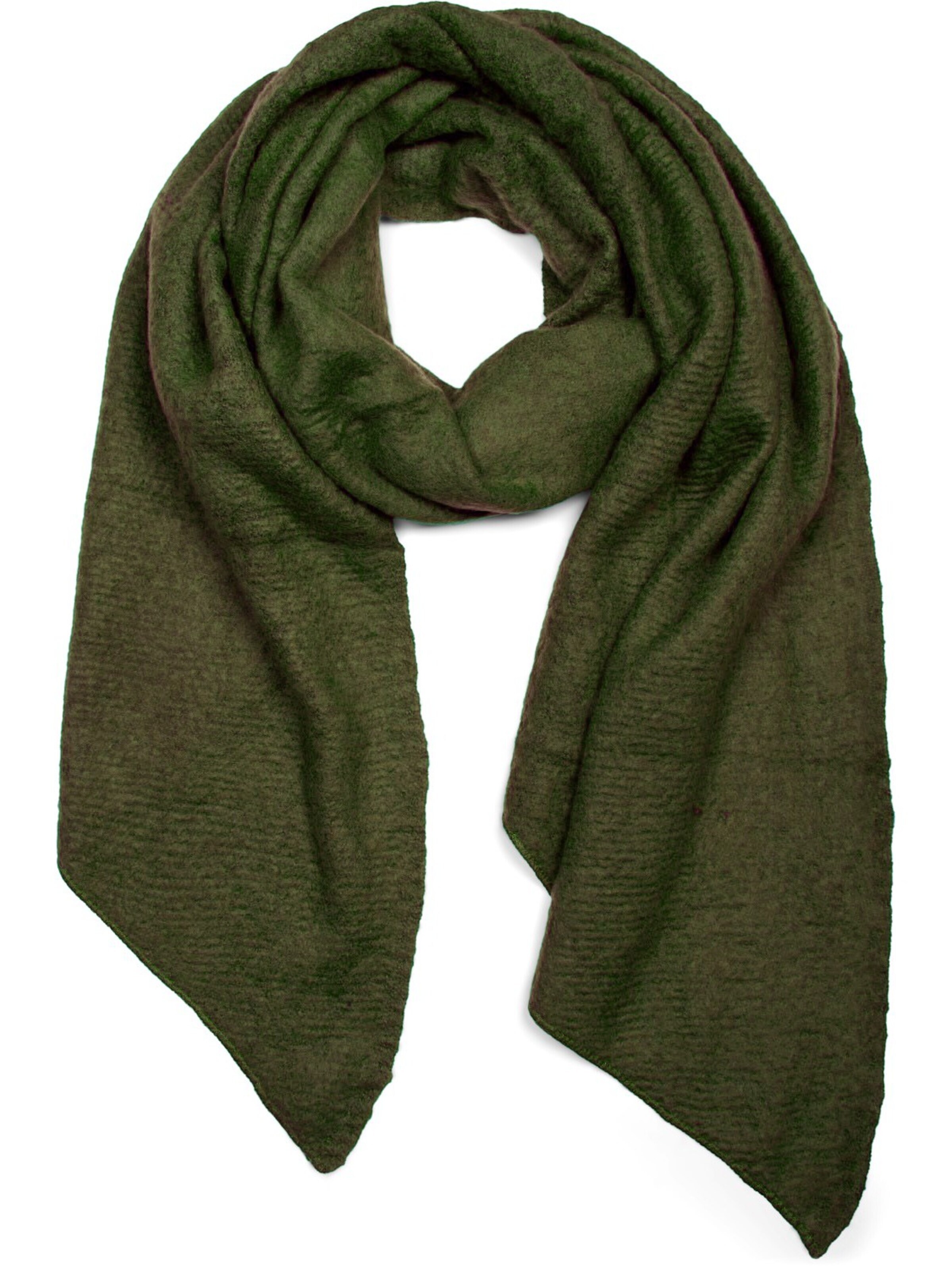 styleBREAKER Oversizeschal 'Asymmetrischer unifarbener Web Schal'‌‌ in One Size in oliv, Produktansicht