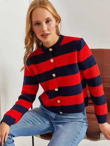 Bianco Lucci Gebreid vest in Rood: voorkant