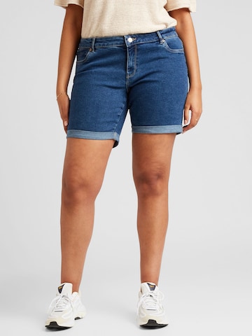 Vero Moda Curve Slimfit Shorts 'CLUNA' in Blau: predná strana