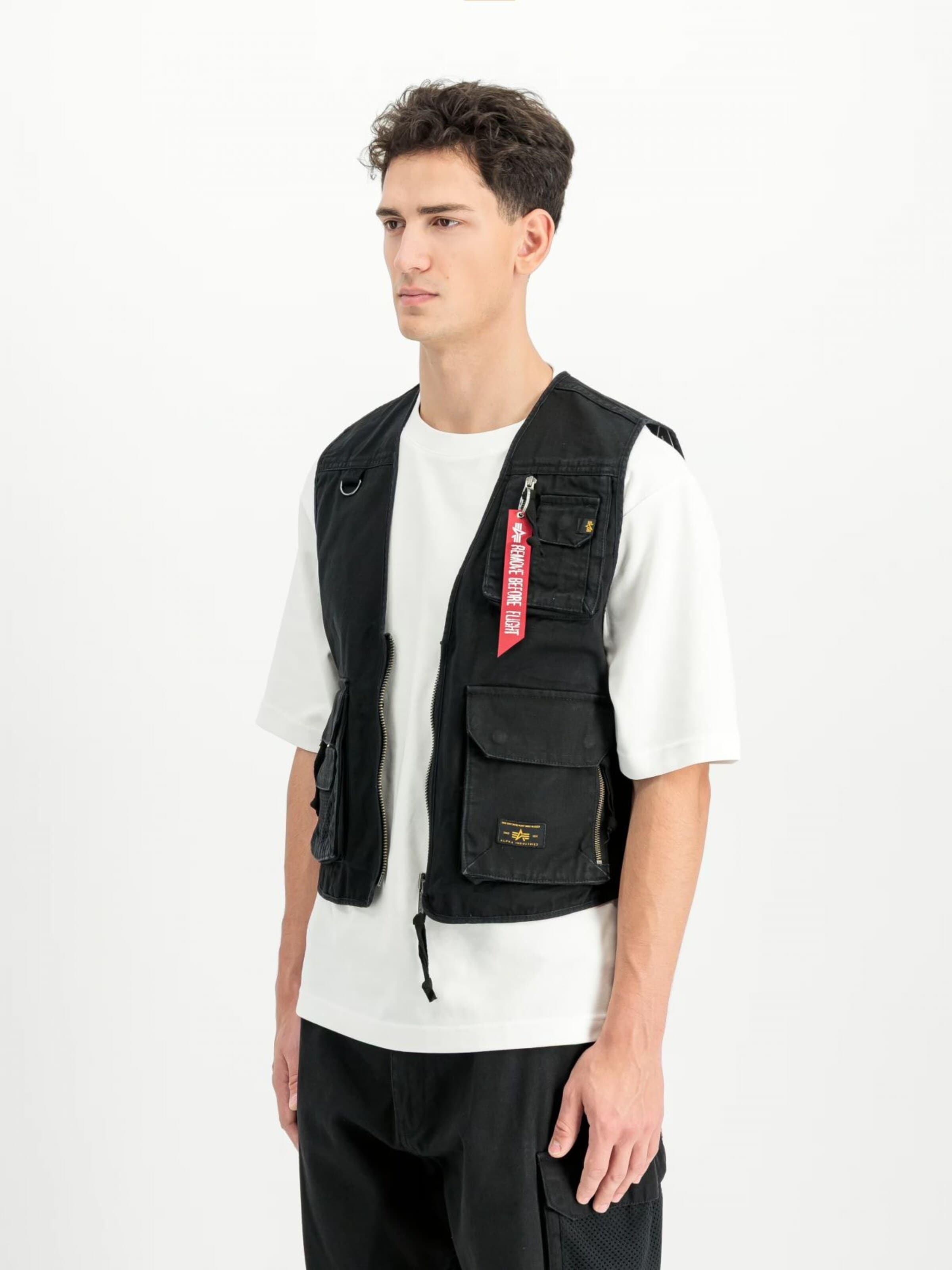 ALPHA INDUSTRIES Brezrokavnik | črna barva