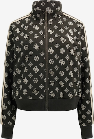 GUESS Sweatjacke in Schwarz: Vorderseite