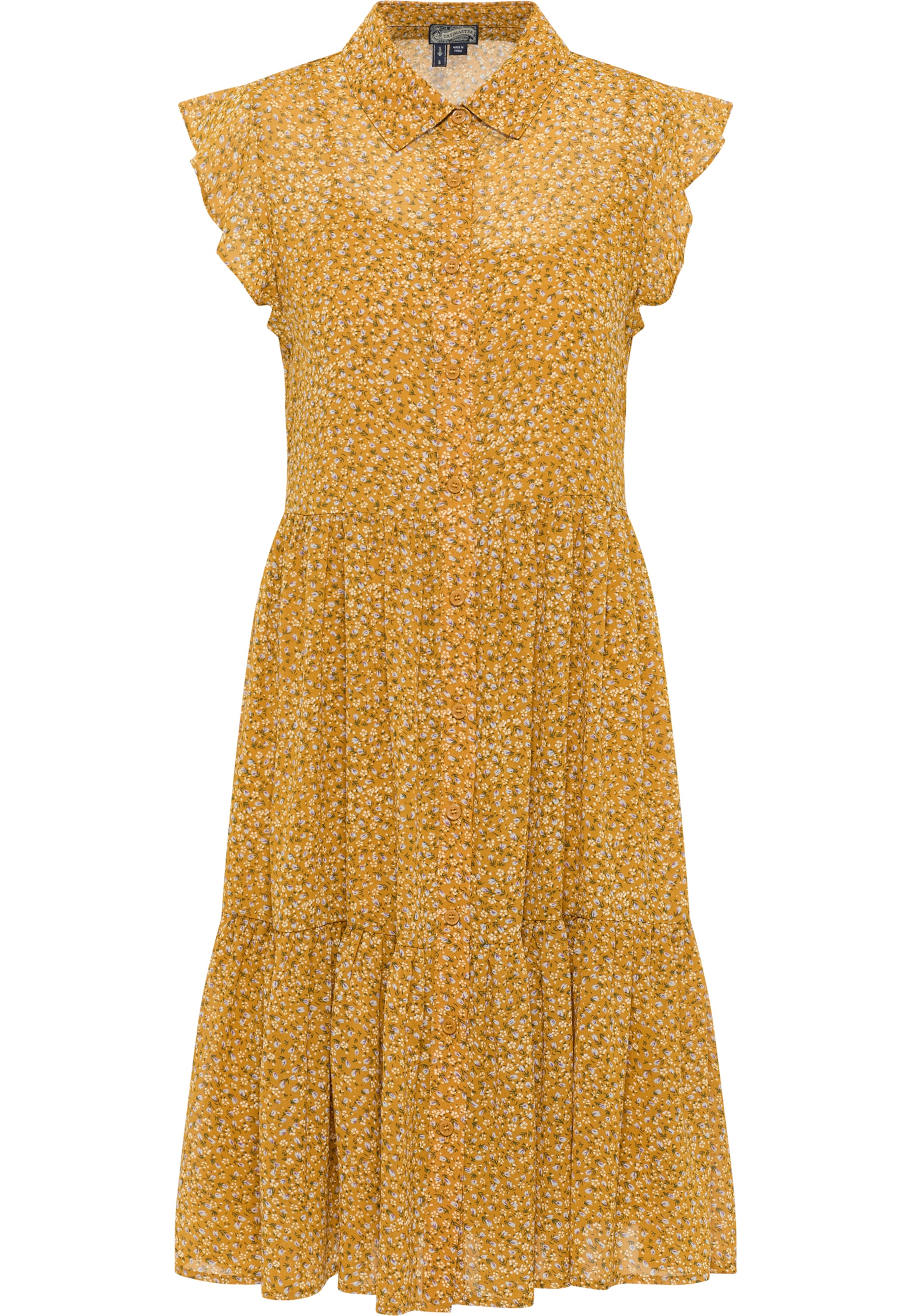 geltona DreiMaster Vintage Palaidinės tipo suknelė: priekis