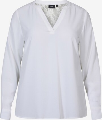 Zizzi Блуза 'MANNI' в бяло: отпред