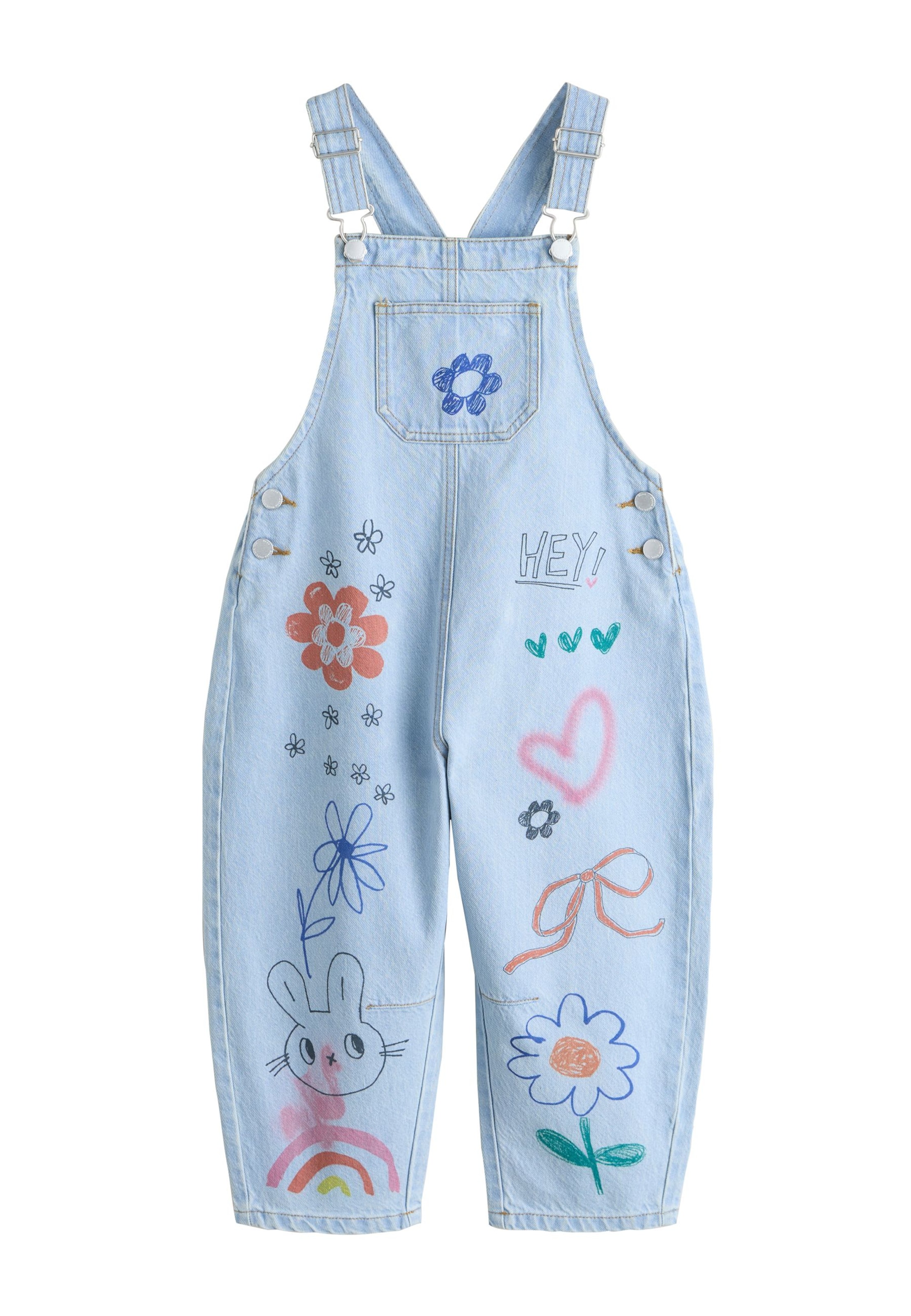 Next Tuinbroek in de kleur Blauw / Blauw denim / Oranje / Oudroze, Productweergave