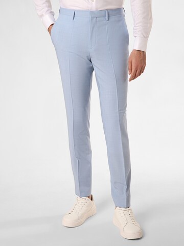 HUGO Regular Pleated Pants 'Hesten232X' in Blue: front