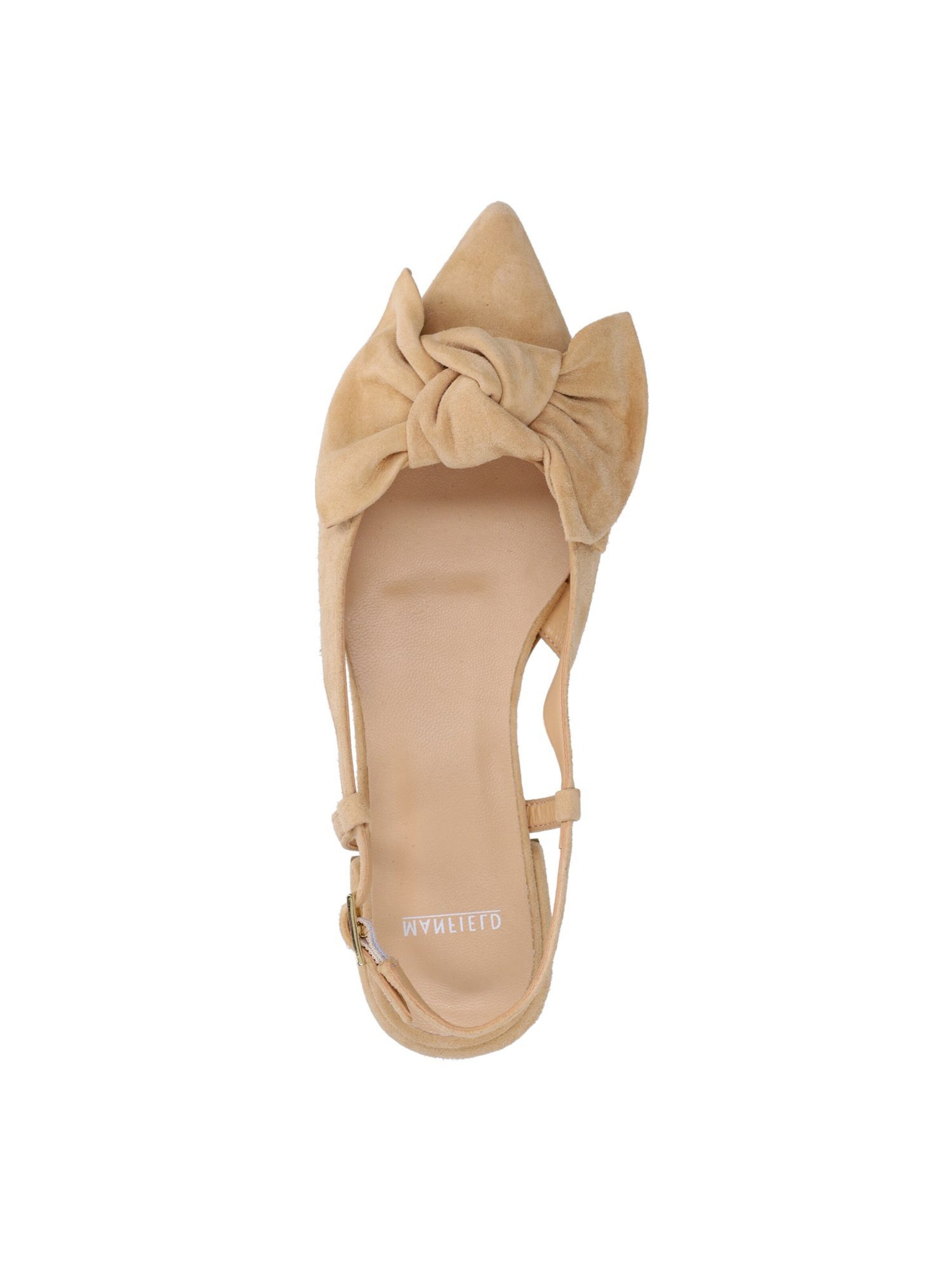 MANFIELD Ballet Flats with Strap in Beige