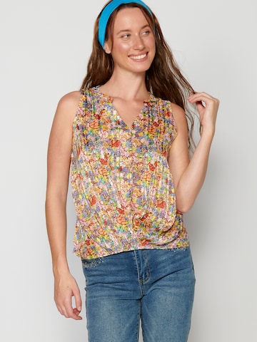 KOROSHI - Blusa en azul: frente