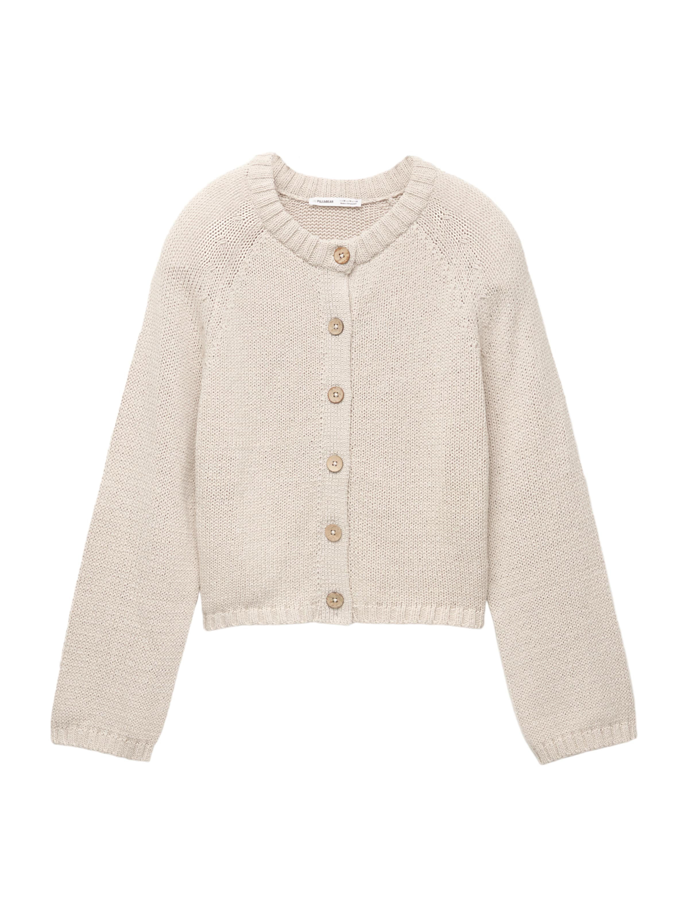 Pull&Bear Cardigan en sable, Vue avec produit