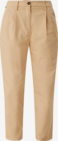 QS Tapered Chino in Beige: voorkant