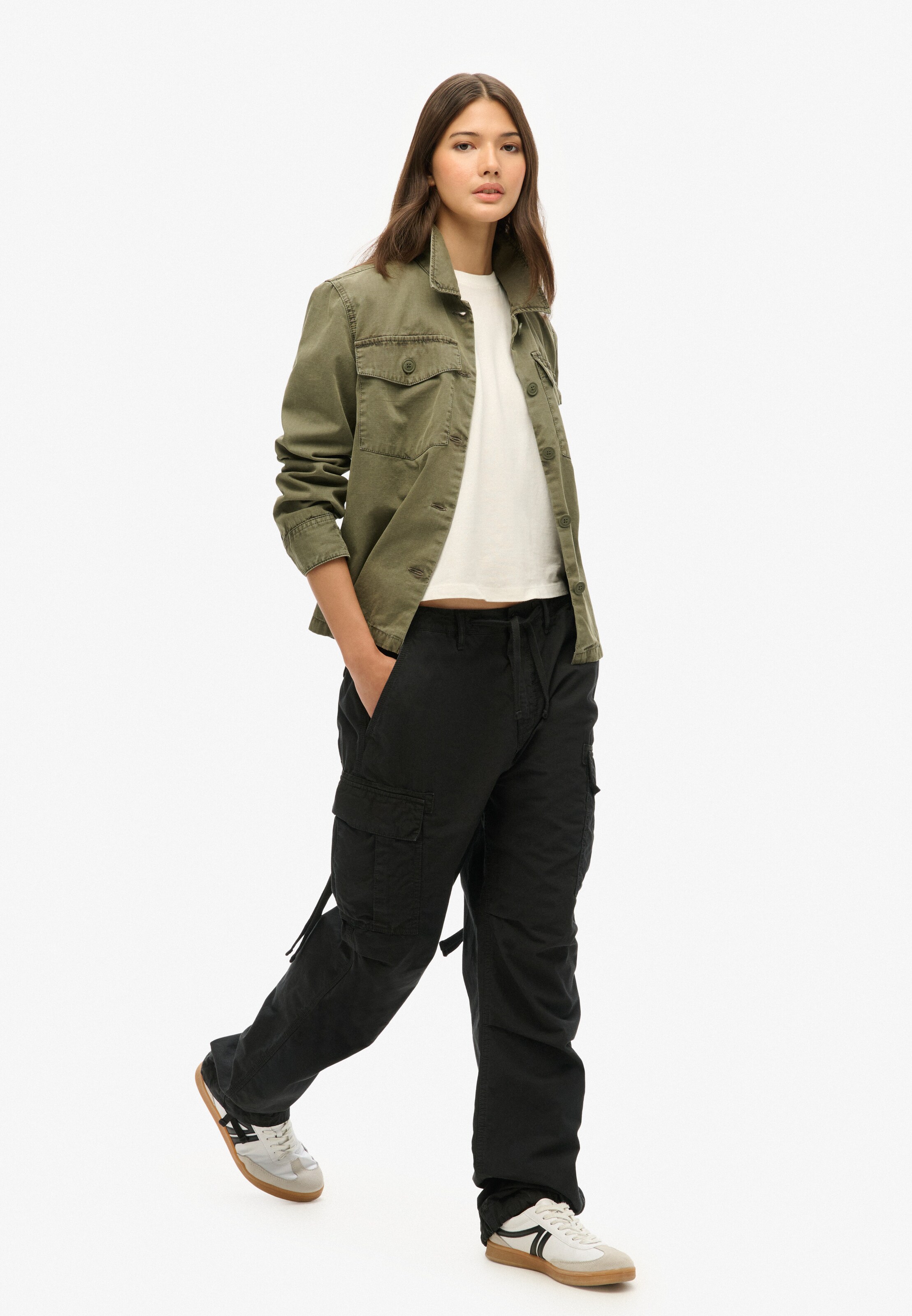 Superdry - Loosefit Calças cargo 'Para' em preto