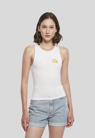 Urban Classics - Top 'Lemon Racer' em branco: frente